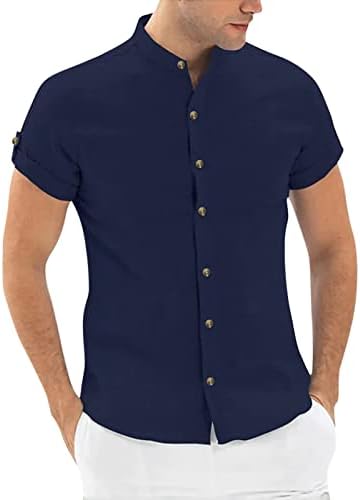 Летни кошули за мажи летни кошули за мажи блузи за мажи со цврста боја, случајни кошули со краток ракав со краток ракав