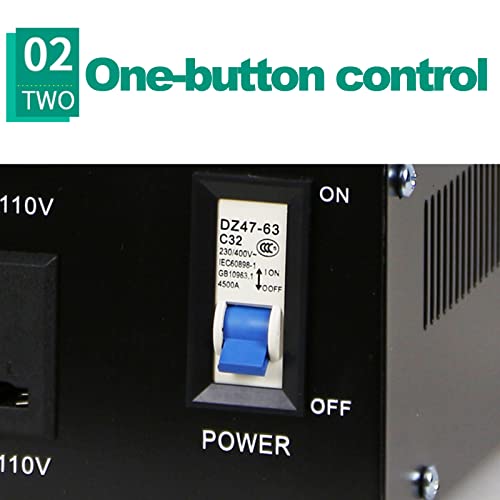 Напон конвертор чекор чекор надолу во Велика Британија до американските трансформатори за 220V-1110V и 110V-220V, црна, 5000W