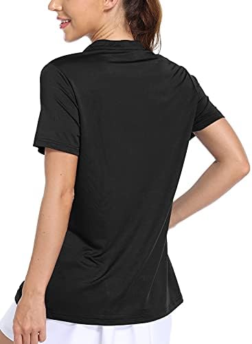 Mierенски женски голф Поло кошули без мерачи на тенис со кратки ракави за кратки ракави, кои трчаат маици V-вратот