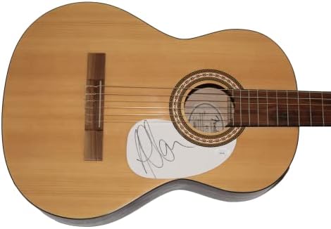 Адам Клејтон потпиша автограм со целосна големина Фендер акустична гитара w/ James James Spence автентикација JSA COA - U2 со Edge, Bono и Larry