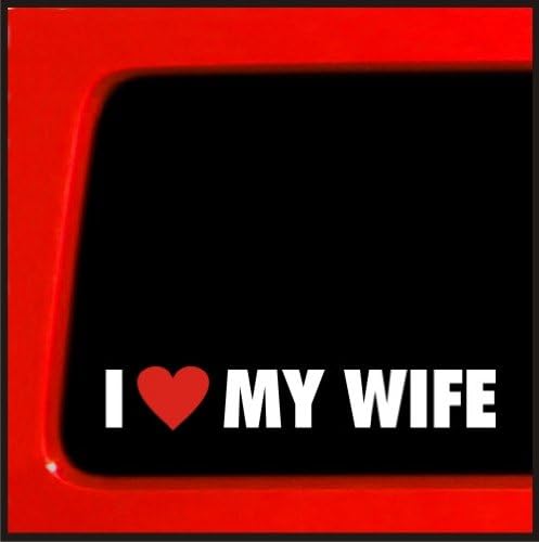 Налепница врска | Јас го сакам налепницата за налепници на сопругата за браник за автомобил, камион, прозорец, лаптоп | 1,25 x8