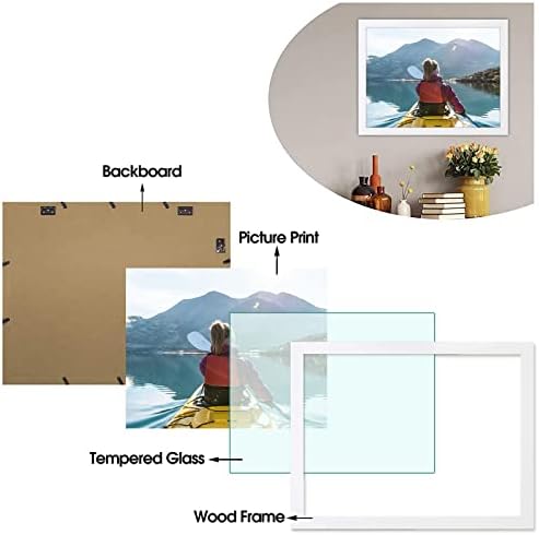Голден Стејт уметност, рамка за слика 16x20 направена од цврсто борово дрво и HD темпераментно стакло - хоризонтален и вертикален приказ