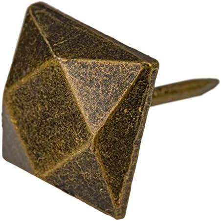 Никелирани Скратени Октагонални Пирамидални Глави За Тапацир / 1/2 Дијаметар € 1/2 Долго | Пакување од 10 | Украсни Глави За Нокти за Мебел