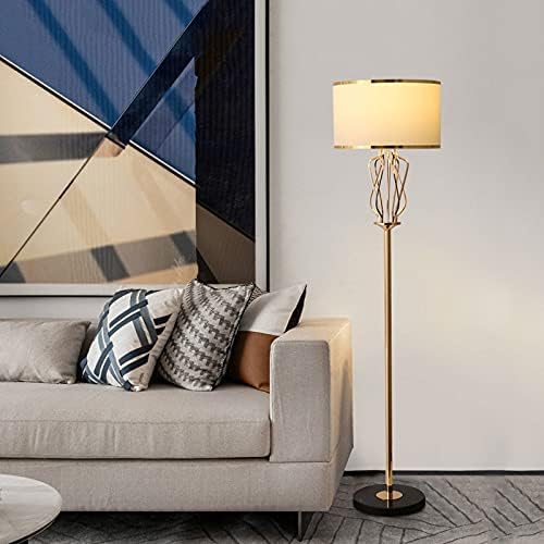 Подна ламба за дневна соба подна ламба со ткаенина сенка за дневна соба канцеларија за спални соби, модерна индустриска стојална ламба,