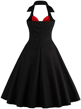 1950 -тите фустан од Одри Хепберн за жени запрени на вратот на вратот, матурска матурска матурска наметка, карирана крпеница, ретро