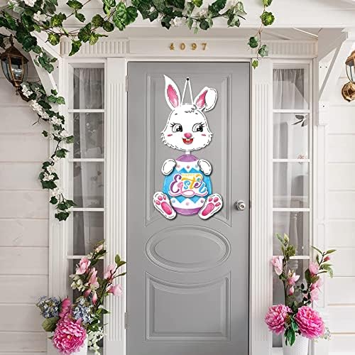Декорации на Велигденска врата Велигден, Среќен велигденски зајаче зајак знак за виси wallид декоративна велигденска тема знак за Велигденска