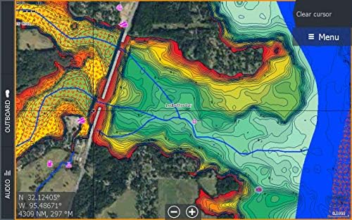 Ц-мапа открива езерски графикони за морска GPS навигација со засенчено олеснување, батиметрија со hi-res, вектори, засенчување на длабочина на сопствена длабочина