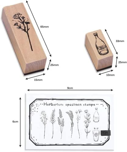 UCEC 15 парчиња гроздобер дрвени гумени марки, растителни и цветни декоративни монтирани гумени марки поставени за DIY занает, букви
