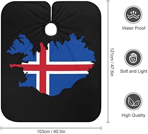 Исланд Мапа Знаме Детска Фризура Кејп Фризер Престилка Со Прилагодлив Капак За Сечење На Косата