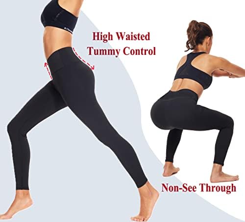 Хеланки со висок Струк За Жени Без Проѕирна Мека Атлетска Контрола На Стомакот Црни Панталони За Трчање Јога Тренингот