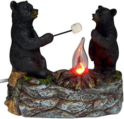 Црните мечки околу табелата со пожар Врвна ноќна светло светло, 5 1/2 инч