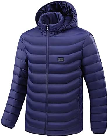 Загреана јакна USB Електричен палто јакна со качулка за греење зимски термички потопло мажите машка палто