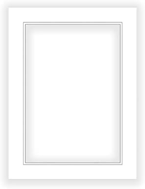18x24 МАТ за 13x19 Фотографија - Прецизно бело на бела двојна матница за слика за рамки со мерење од 18 x 24 инчи - мат пресечен на наклон за прикажување на уметност со мерење