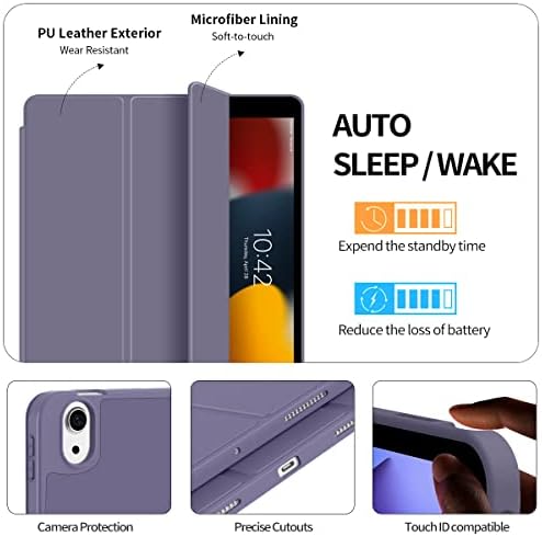 Кенке случај за iPad Air 5 -та генерација 2022/iPad Air 4 -та генерација 2020 10,9 инчи, автоматско спиење/будење тенок трифолд за штанд
