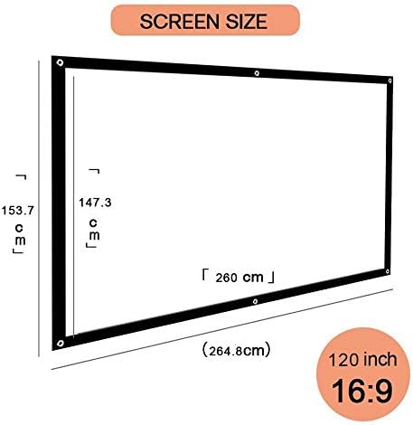 ZLXDP 120 инчи 16: 9 екран за проектор преносен проектор екран за преклопување на проекција предниот дел за домашно кино на