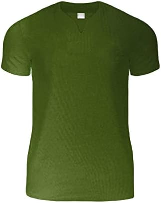 Машка мускуларна кошула со маички со врат со тенок салата за кратки ракави Хенли маички летни боди-билдинг атлетски врвови