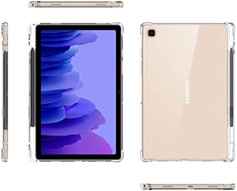 ArlgSeln Clear TPU заштитен случај за Galaxy Tab S6 Lite 10.4 инчи 2020 со држач за пенкало S, тенок транспарентен шок-изобилен покритие+држач