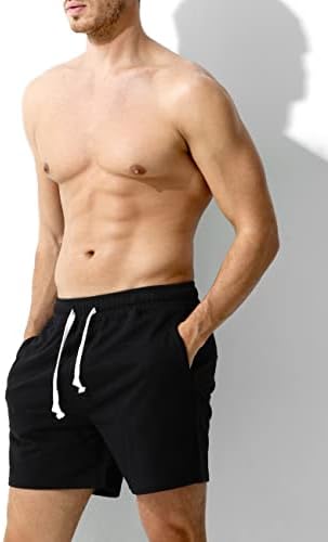 Шорцеви за вежбање на Арјен Кроос со џебови од патенти 5 инчи Атлетски салата памучни шорцеви