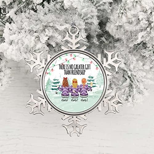 Божиќни украси Пријателство е најголемиот подарок обичај метал украс домашна канцеларија Божиќна снегулка виси приврзоци за занаети за украсување на новогодишни
