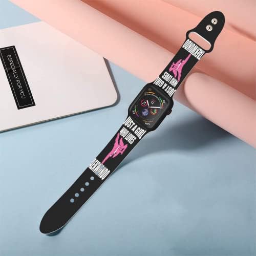Девојка која сака воени вештини на Таеквондо Оригинални печатени моделирани Apple Watch - меки и издржливи силиконски бенд на Apple Watch Easy за инсталирање на паметните часо?