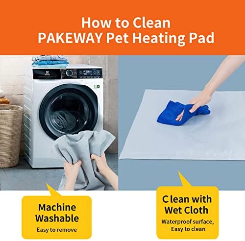 Pakeway PET Greating Pad со 12 нивоа и температура на ниво, водоотпорна подлога за греење на кучиња за мачка долгогодишно работно