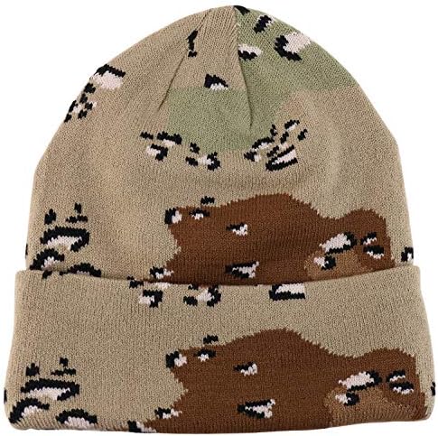 Трендовски продавница за облека Зимска камо манжетна преклопена капа на грав