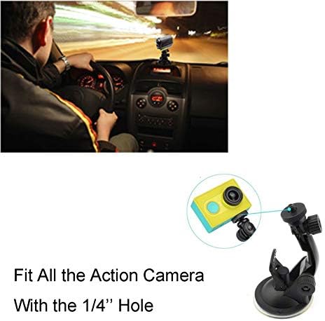 Yoogeer автомобил вшмукување чаша шофершајбна држач за држач за држач за GoPro Hero / SJCAM Insta360 DJI OSMO Sony Xiaoyi АКЦИЈА КАМЕРА / IPHONE