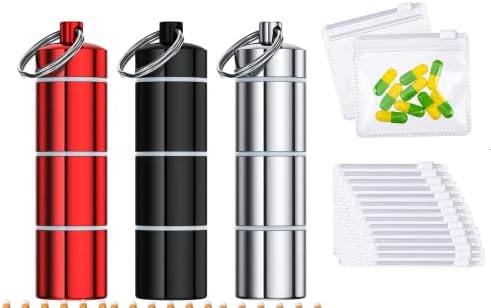 10 парчиња Торбички За Пилули Со Патент Јасни Пластични Кеси За Пилули За Повеќекратна Употреба Самозапечатување+3 Метални Оддели Водоотпорен