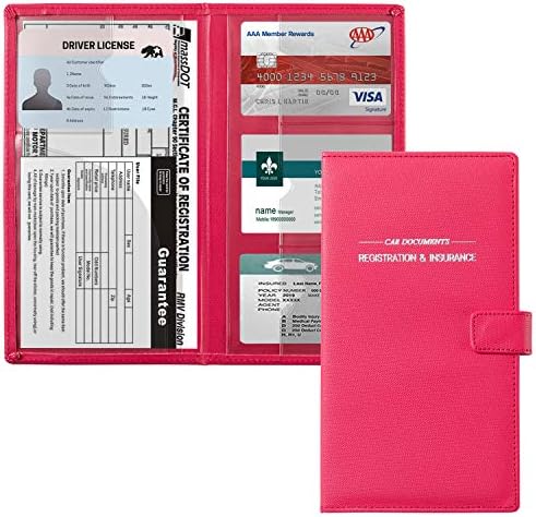 Носител на картички за картички Gnegni Care Car, држач за автоматски документи за возила на ракавици за ракавици, организатор на паричник со магнетно
