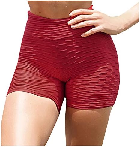 Women'sенски високо половината на колкот на колкот што работи фитнес јога шорцеви панталони контрола на стомакот за слабеење плен тренинг задник за лифтови