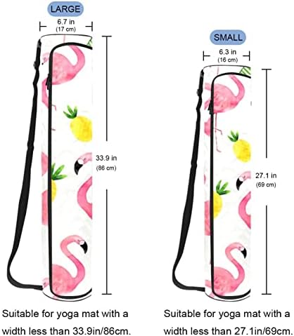 Фламингос образец акварел јога мат носач торба со рамо од каиш за јога торба за сад за сад за торба со торба за плажа, торба за плажа