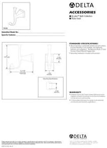 Delta Faucet 75135 PN Dryden Double Robe Hook, 5,00 x 1,75 x 1,75 инчи, полиран никел