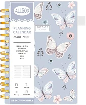 Allgod 2023-2024 Planner Weekly & Monectly Agenda Book Годишен календар Планирање да се направи тетратка за деца, јули 2023 година- јуни 2024 година со месечни јазичиња, внатрешен џеб, водоотпо?