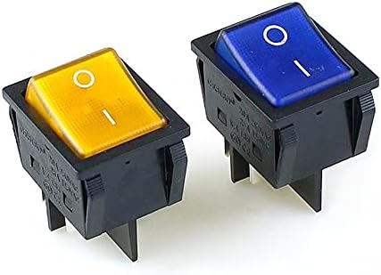Inanir Голема струја KCD4 LED светло осветлена DPST On-Off 4Pin Snap во Rocker Switch 20A/250V 25A/125V AC
