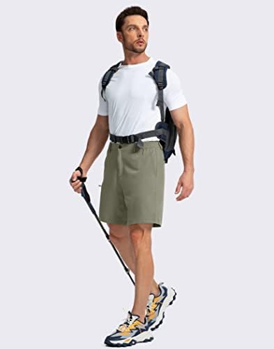 Машки голф -шорцеви за машка розова боја со 6 џебови се протегаат брзо суво пешачење за работа со шорцеви за мажи за мажи