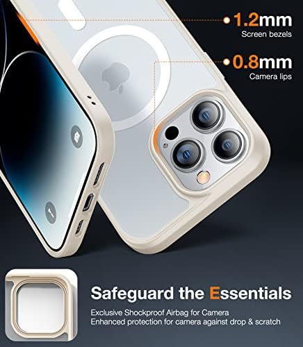 Torras Magnetic Дизајниран За Iphone 13 Pro Max Случај, [Тестиран Воено Одделение] [Компатибилен Со MagSafe] Отпорен На Удари Проѕирен Тврд