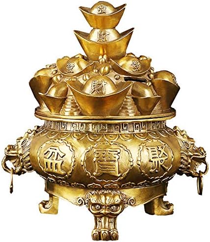 Liushi feng shui месинг украс ingot/yuan bao treasure statue статуа богатство на богатство фигура, привлекување богатство и среќа,