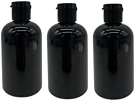 Природни фарми 4 мл црна Бостон БПА бесплатни шишиња - 3 пакувања со празни контејнери за полнење - производи за чистење на