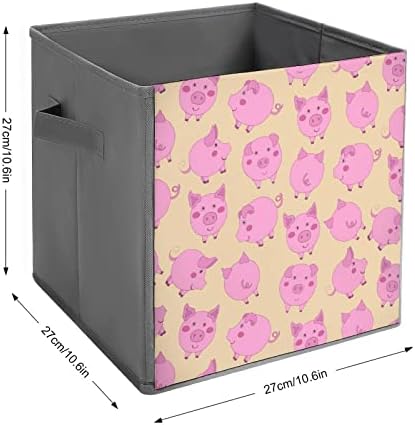 Розова Свиња Големи Коцки Канти За Складирање Склопувачки Платно Кутија За Складирање Организатори На Плакарот За Полици