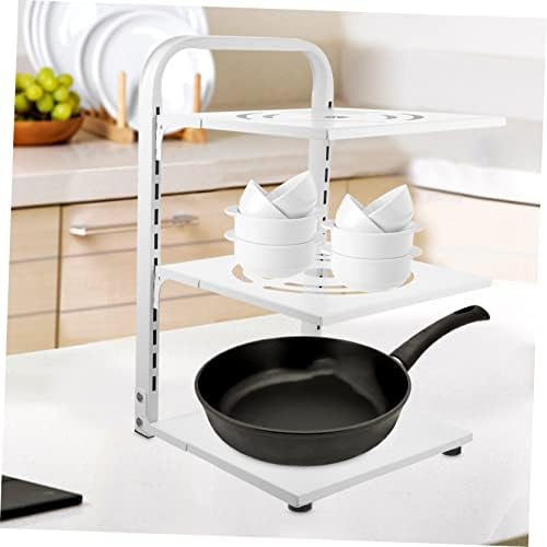 Cabilock Multi-Layer Pot Rack Multi-Layer PAN Organizer Прилагодлив организатор на тенџере со мултифункционално садови Организатор