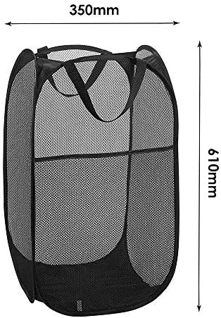 WD & CD 2PCS корпи за перење алишта, преклопени поп -мрежни мрежи за перење, корпа за корпи за корпи за отпадоци, организатор на организатор