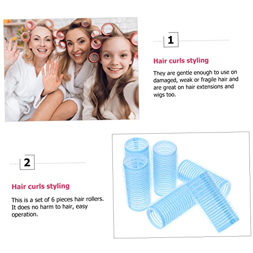Lalafina 6pcs влажна фризерска пластика со долги зафати дома само-лепете ги преносни клипови алатки- среден краток стил- сите лепливи тревки
