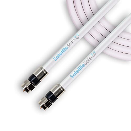 Satellitesale Digital 75ohm RG-6/U коаксијален кабел со F-тип конектор затворен/надворешна универзална жица бел кабел 10 стапки