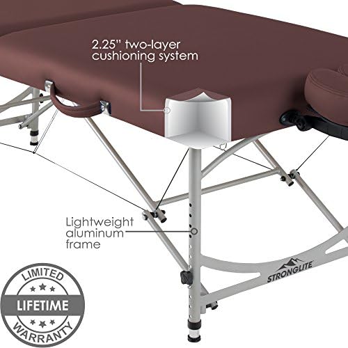StrongLite Преносни Масажа Маса ПАКЕТ ВЕРСАЛИТ-Професионални, Лесни Алуминиум, Вкл. Делукс Прилагодливи Потпирачот за Глава &засилувач;