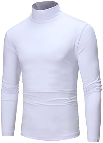 Xxbr 2022 Нова Божиќна машка зимска топла јака модна термичка долна облека мажи мажи со долга ракав кошула висока бела