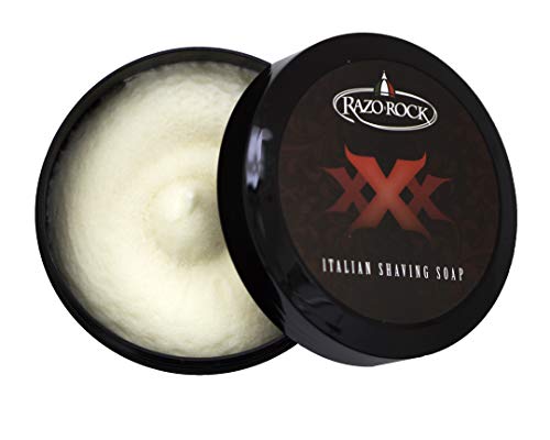 RazoRock XXX италијански Сапун За Бричење: Занаетчиски Направен Сапун За Бричење За Мажи - Крем Сапун За Бричење Базиран На Лој