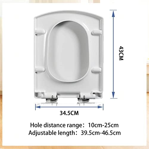 Мекото блиско тоалетно седиште на седиштето на седиштето Брзо ослободување Прилагодливо шарки за тоалети Премиум Универзално лаво седиште, бело-34,5