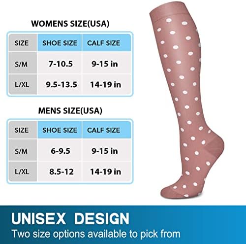 Сонцевинг чорапи за компресија за циркулација на жени и мажи - најдобра поддршка за водење на медицински сестри за обновување на
