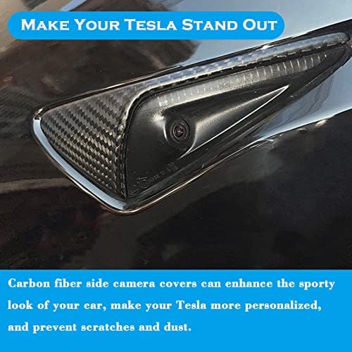YHCDSEA Tesla Модел 3 Y Вистински Јаглеродни Влакна Трепкач Странична Камера Заштита На Капакот Додатоци За Декорација погодни За Тесла Модел