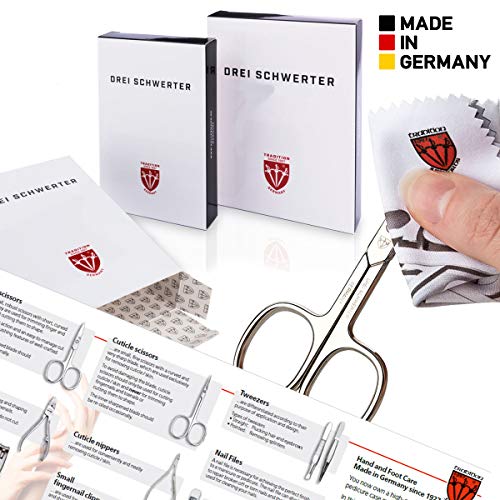 3 Мечеви Германија - бренд квалитет 6 парче маникир педикир чешлање комплет за професионални прст &засилувач; ножици нокти ножици машинка вистинска кожа случај во п?